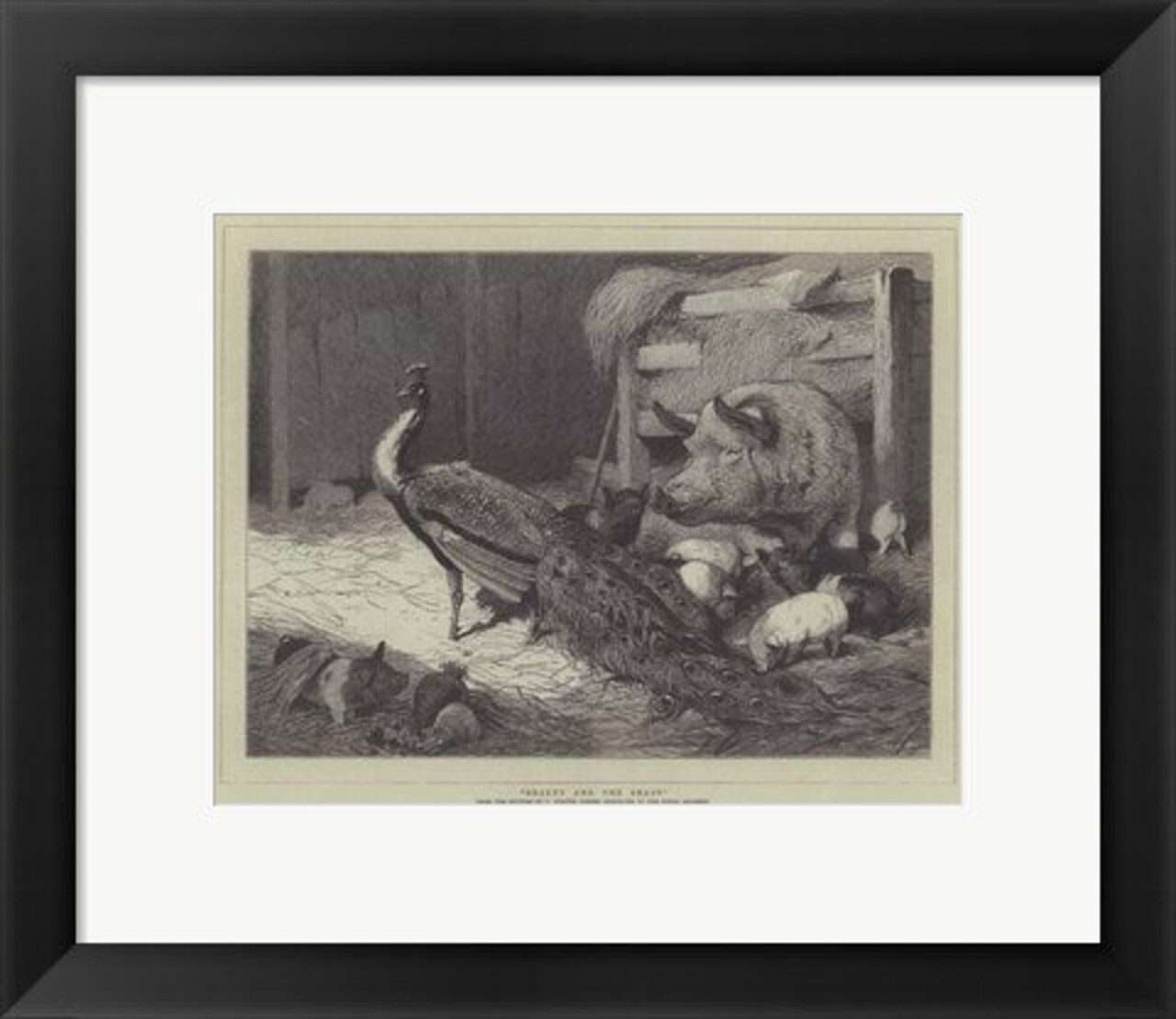 Framed Art Beauty and the Beast by Charles Burton Barber Wall Decor 18x24 Artwork